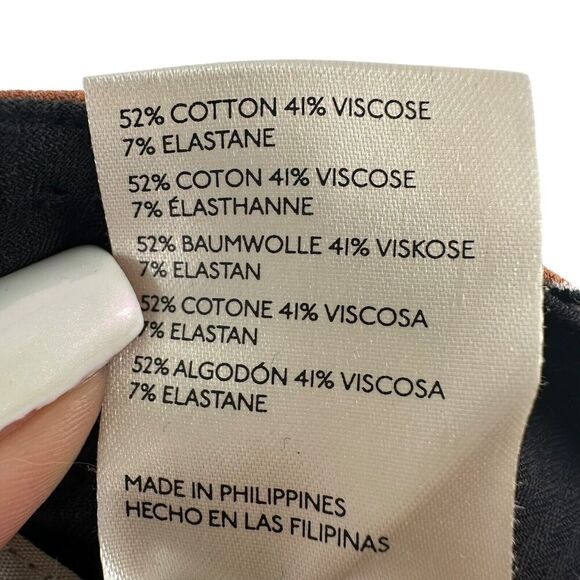 Anthropologie Essential Collection Pants Slim Straight Size 6 Brown Geometric - Picture 7 of 8